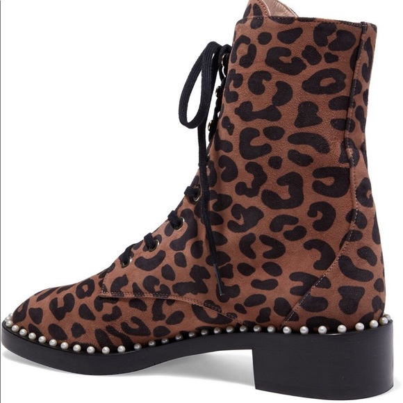 STUART WEITZMAN SONDRA FAUX PEARL LEOPARD BOOT 10.5 NEW IN BOX - Picture 2 of 6